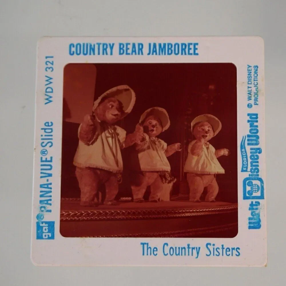 Vintage Lot of 5 Pana-Vue Film Slides Walt Disney World Country Bear Jamboree